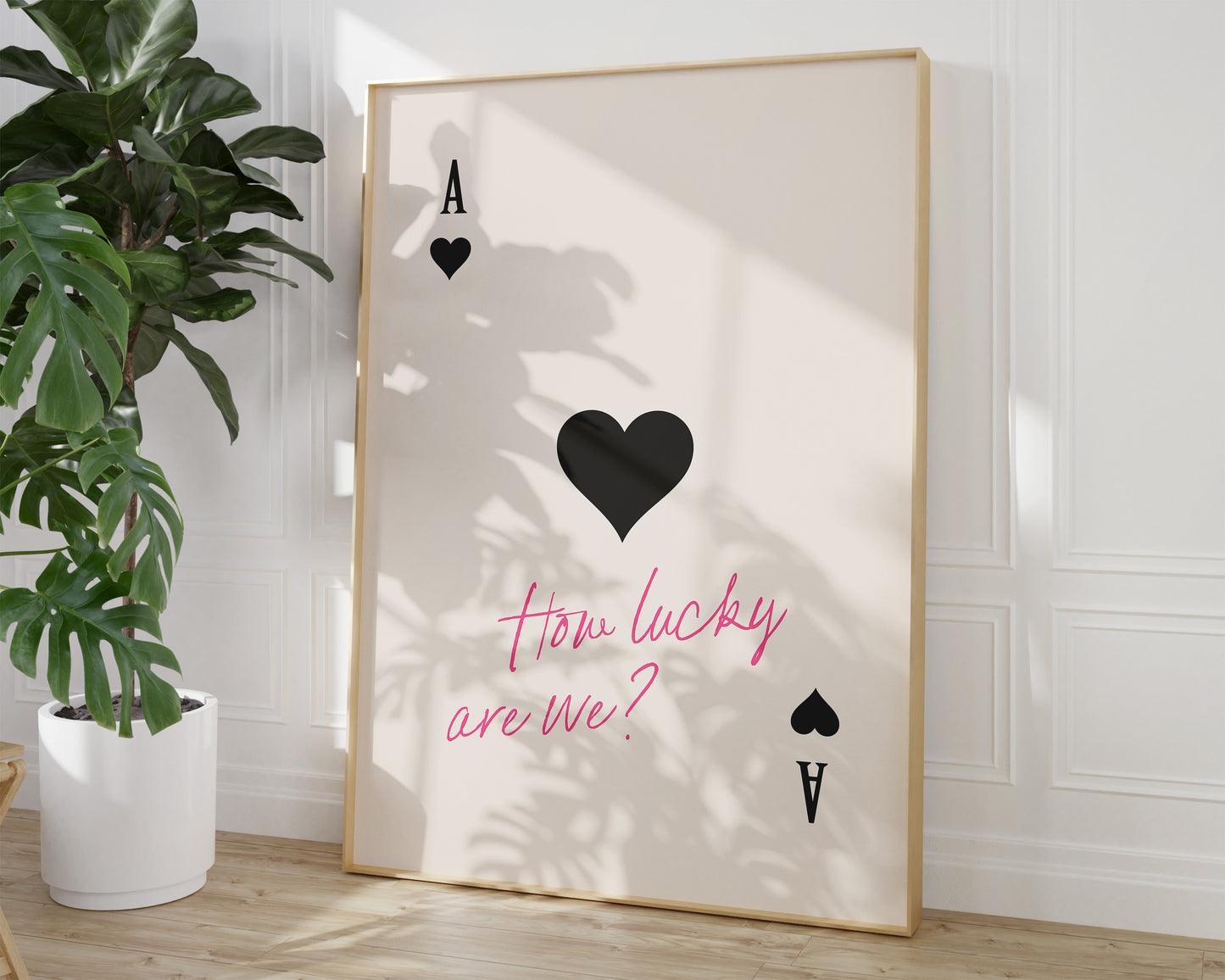 How Lucky Are We Pink Ace of Hearts