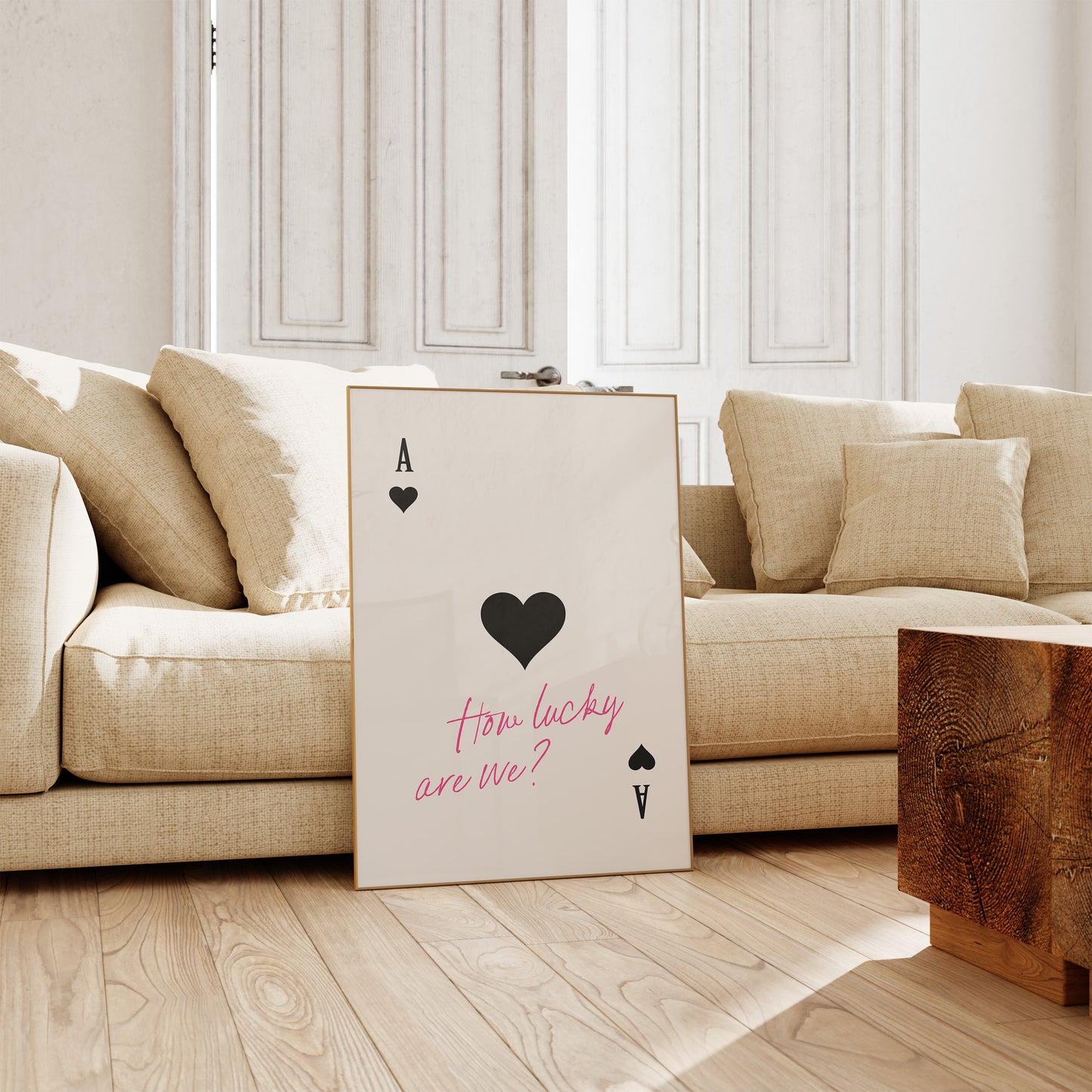 How Lucky Are We Pink Ace of Hearts