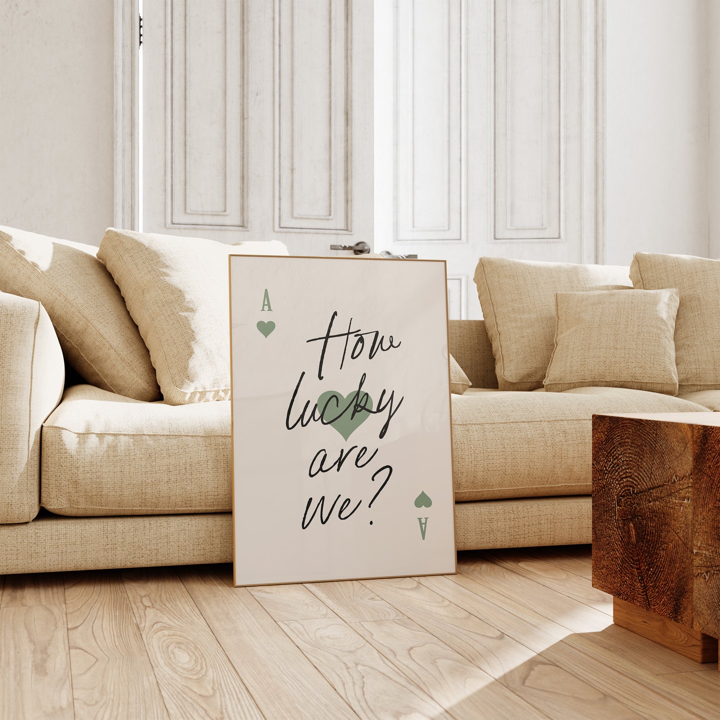 How Lucky Are We Sage Green Ace Card
