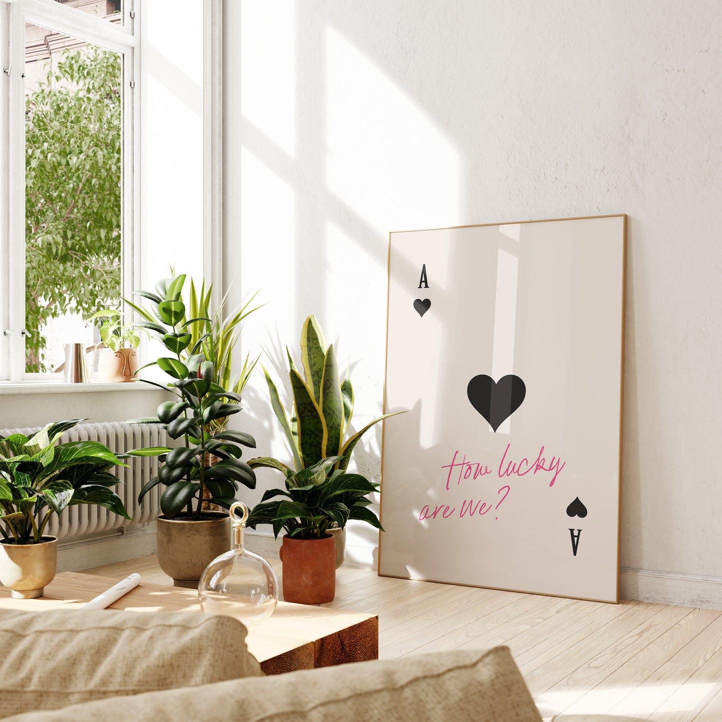 How Lucky Are We Pink Ace of Hearts