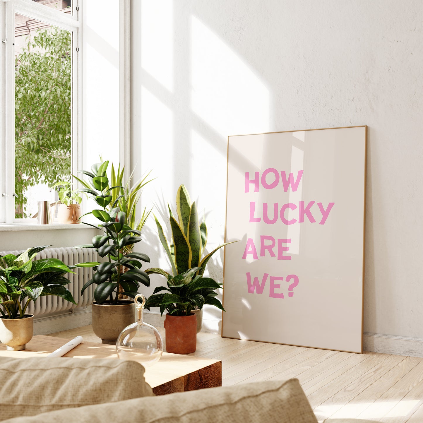 Pink How Lucky Are We Quote