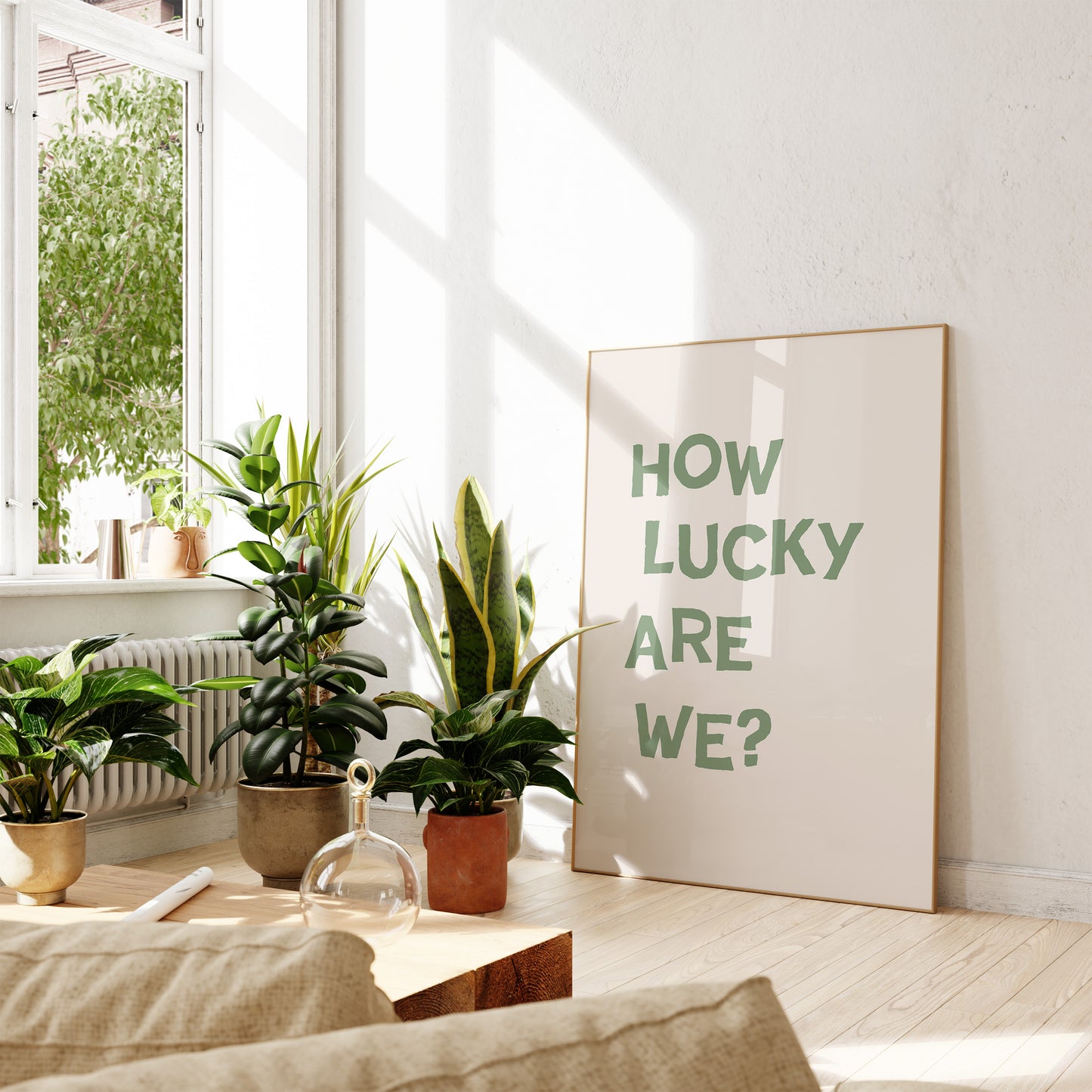Sage Green How Lucky Are We Quote