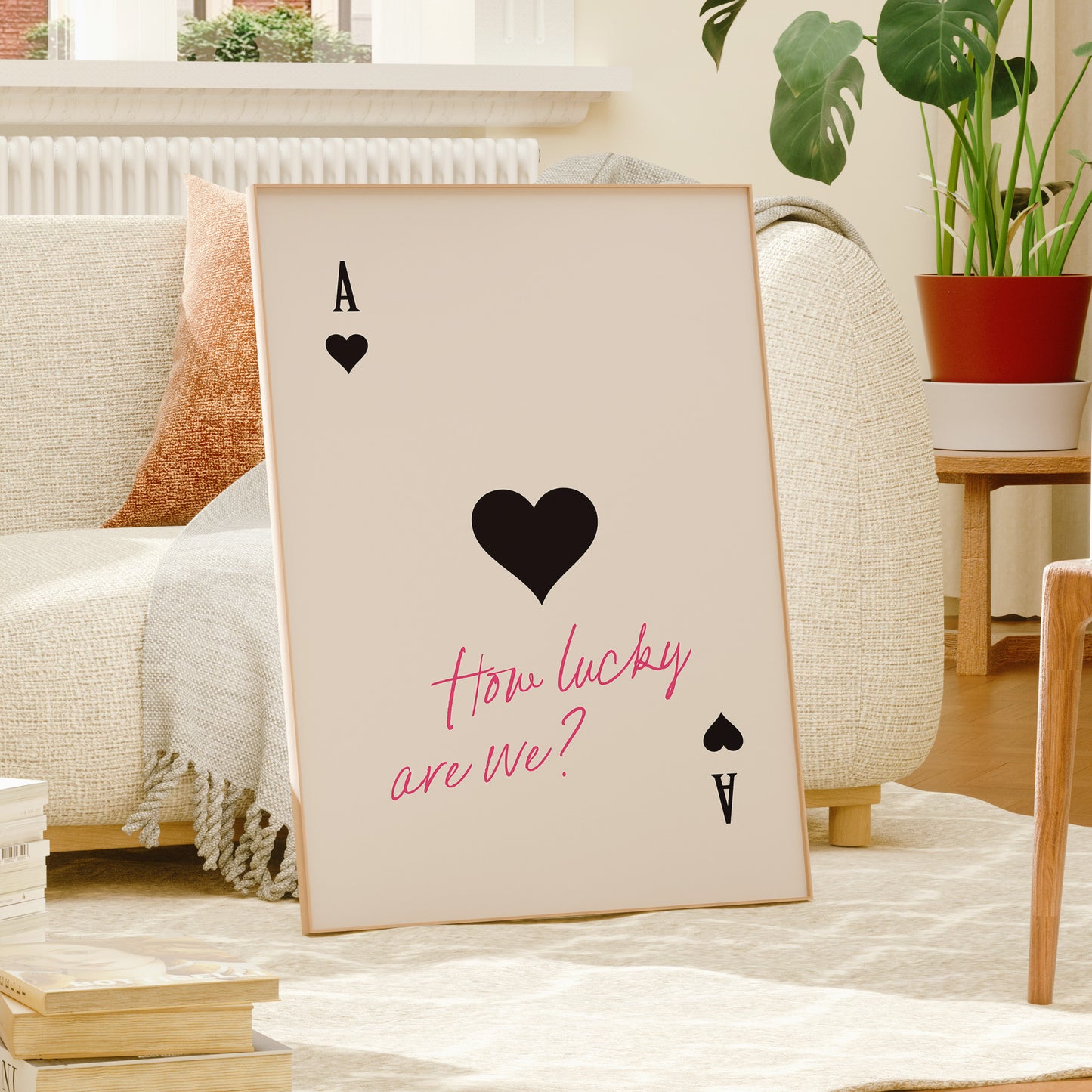 How Lucky Are We Pink Ace of Hearts