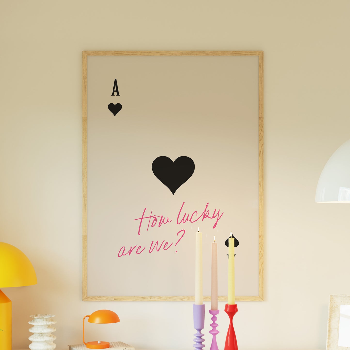 How Lucky Are We Pink Ace of Hearts