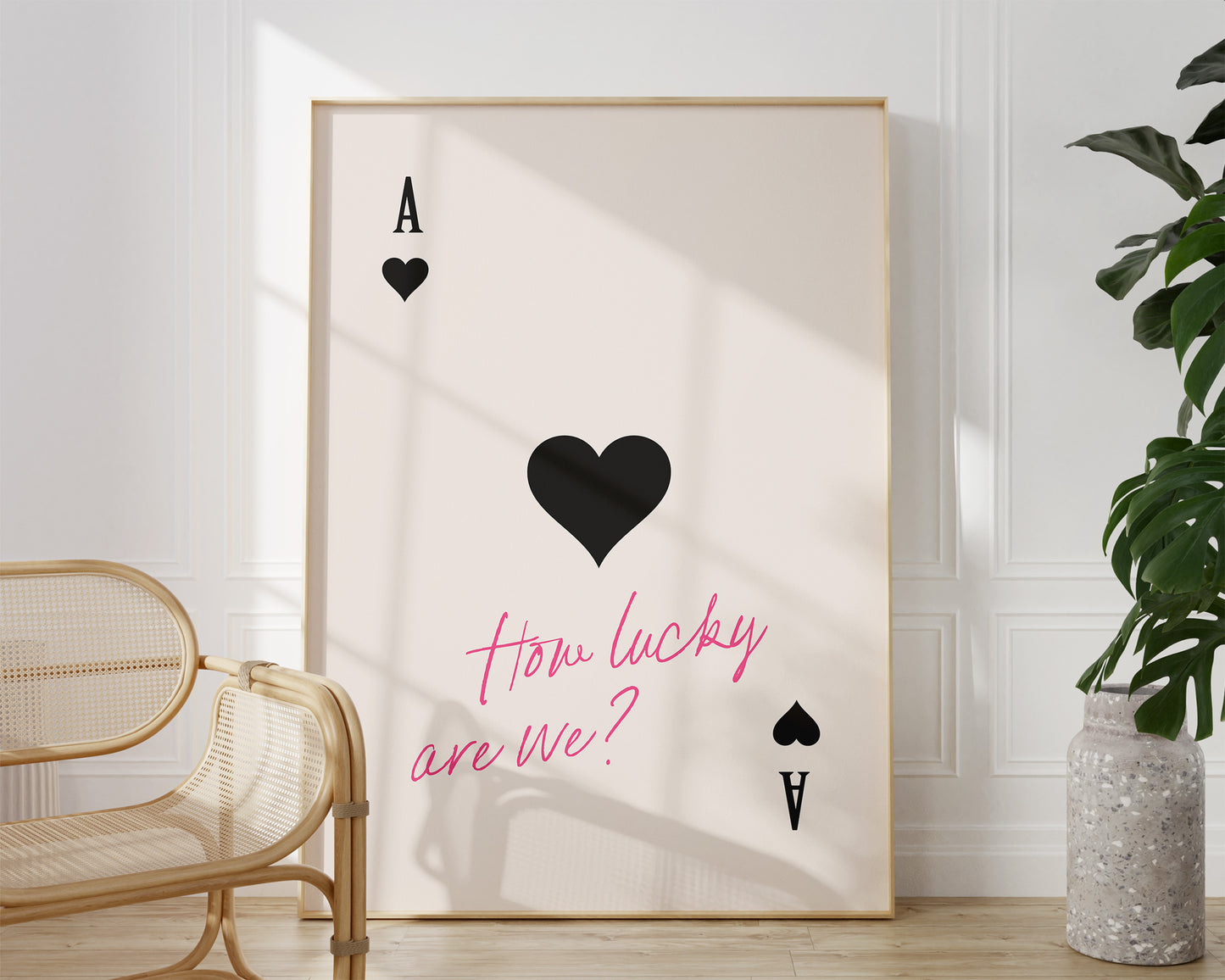 How Lucky Are We Pink Ace of Hearts