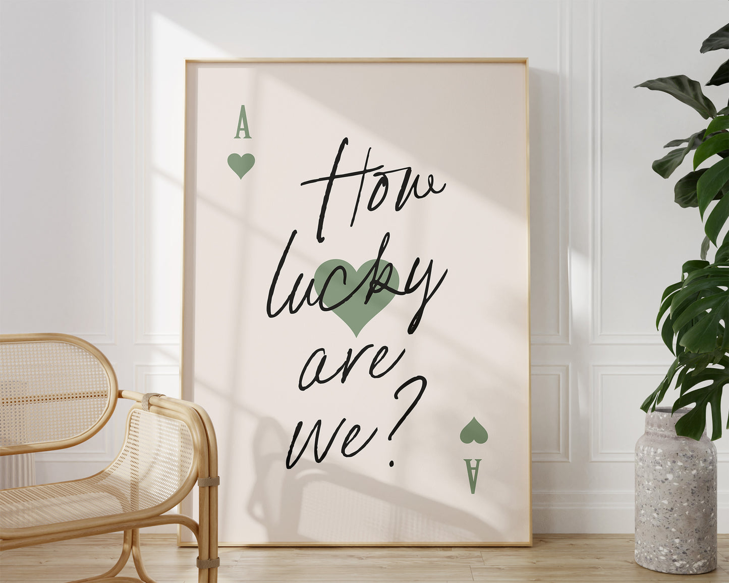How Lucky Are We Sage Green Ace Card