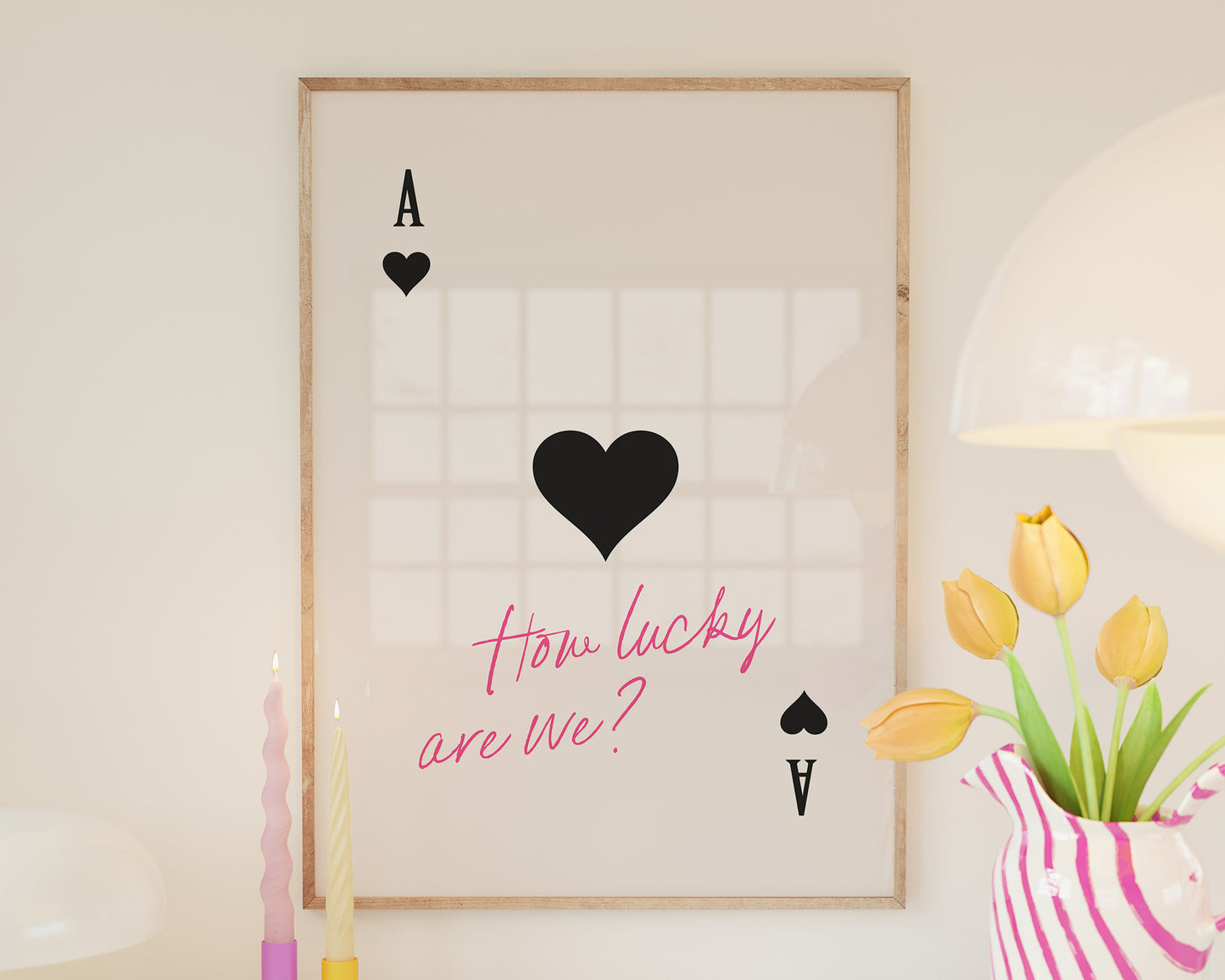 How Lucky Are We Pink Ace of Hearts