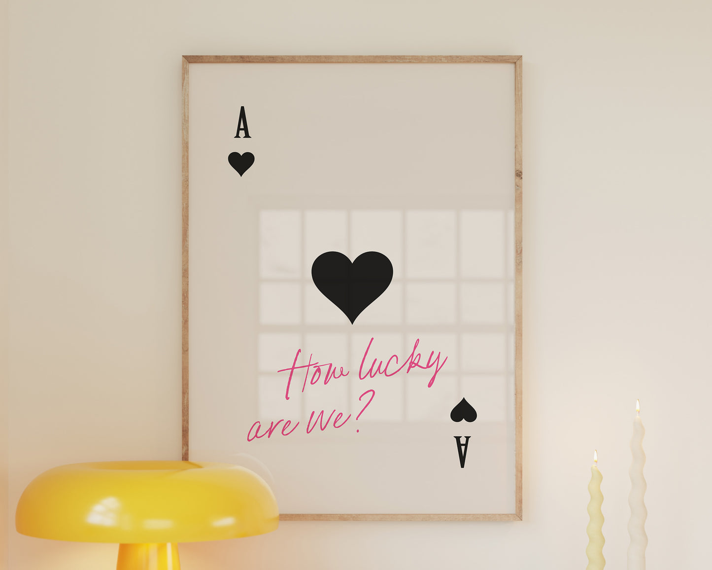 How Lucky Are We Pink Ace of Hearts