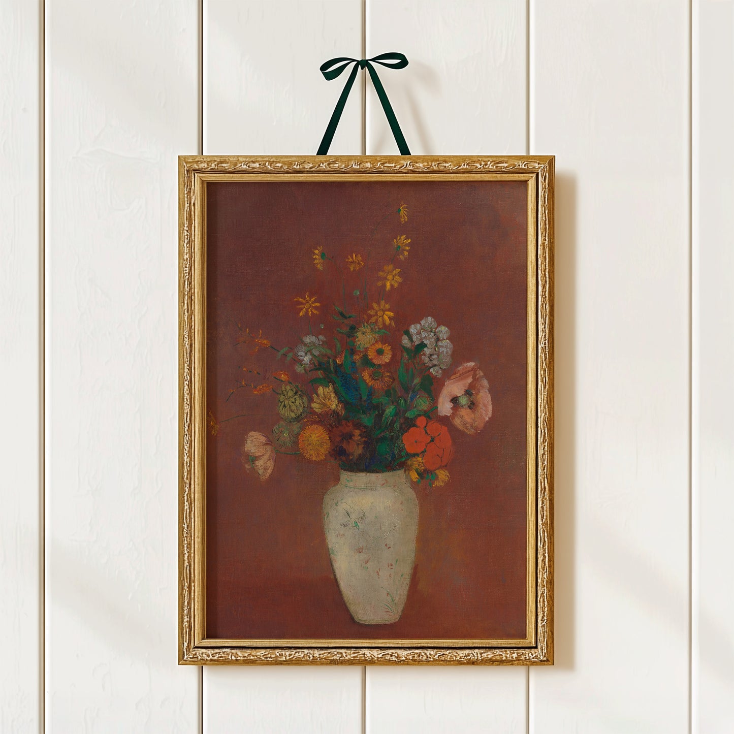 Flowers in White Vase