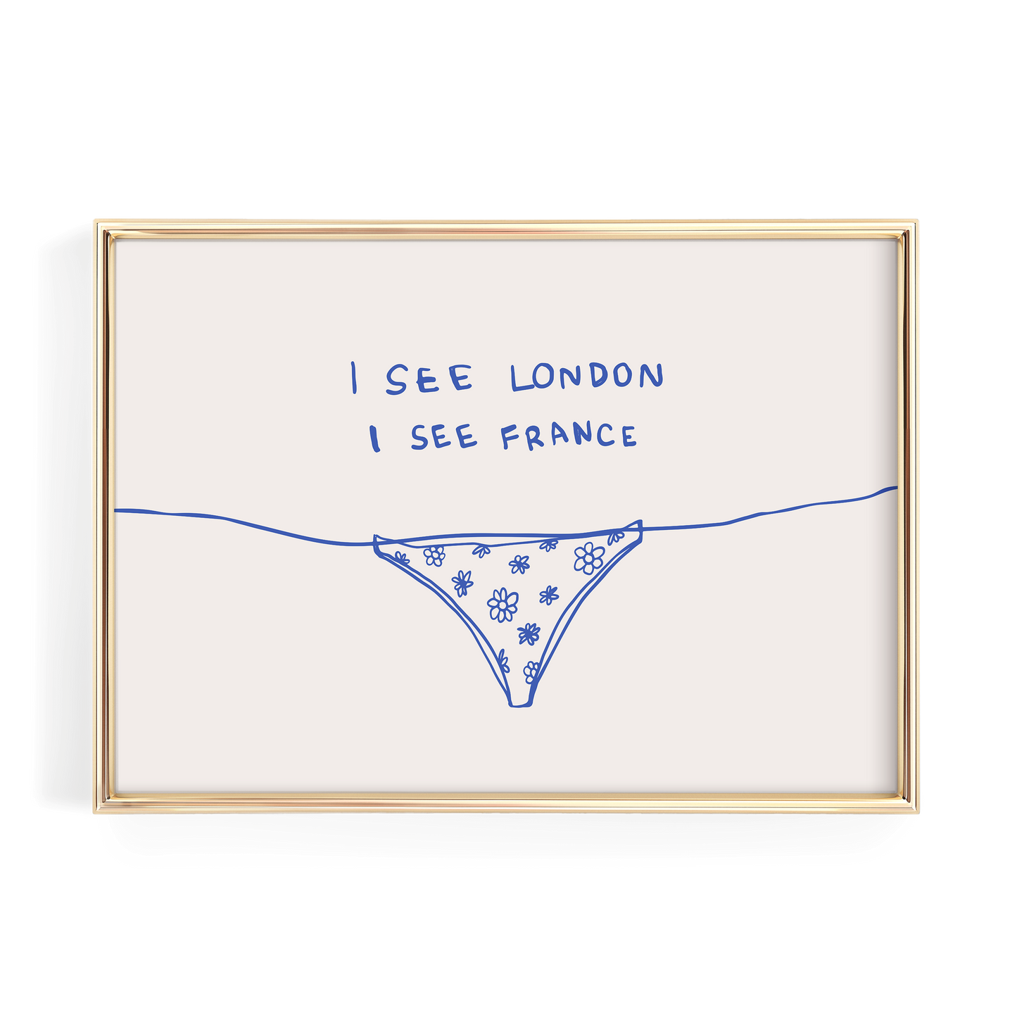 I See London I See France Blue Bathroom Wall Art | Floral Print Poster