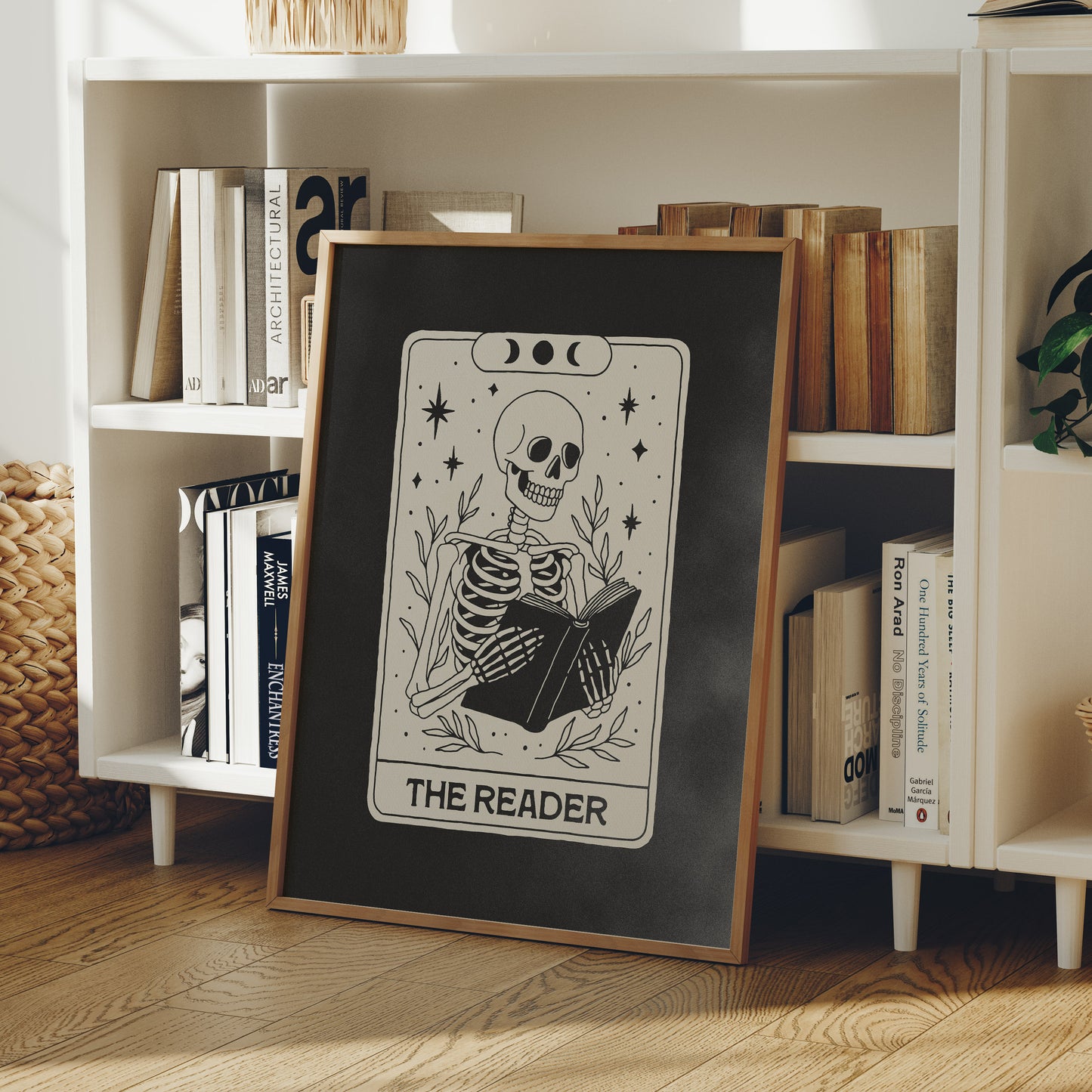 Skeleton Reader Tarot Card