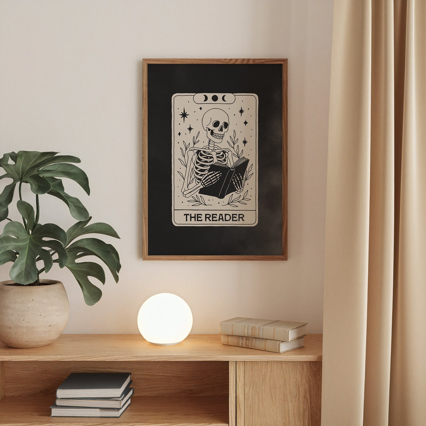 Skeleton Reader Tarot Card