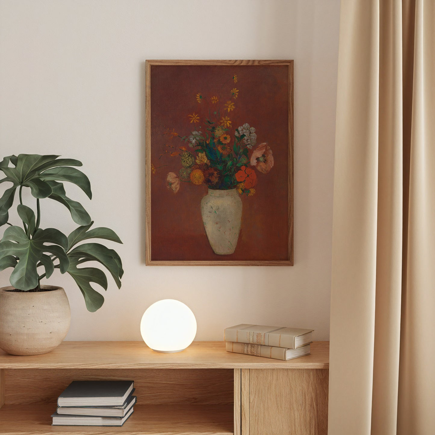 Flowers in White Vase