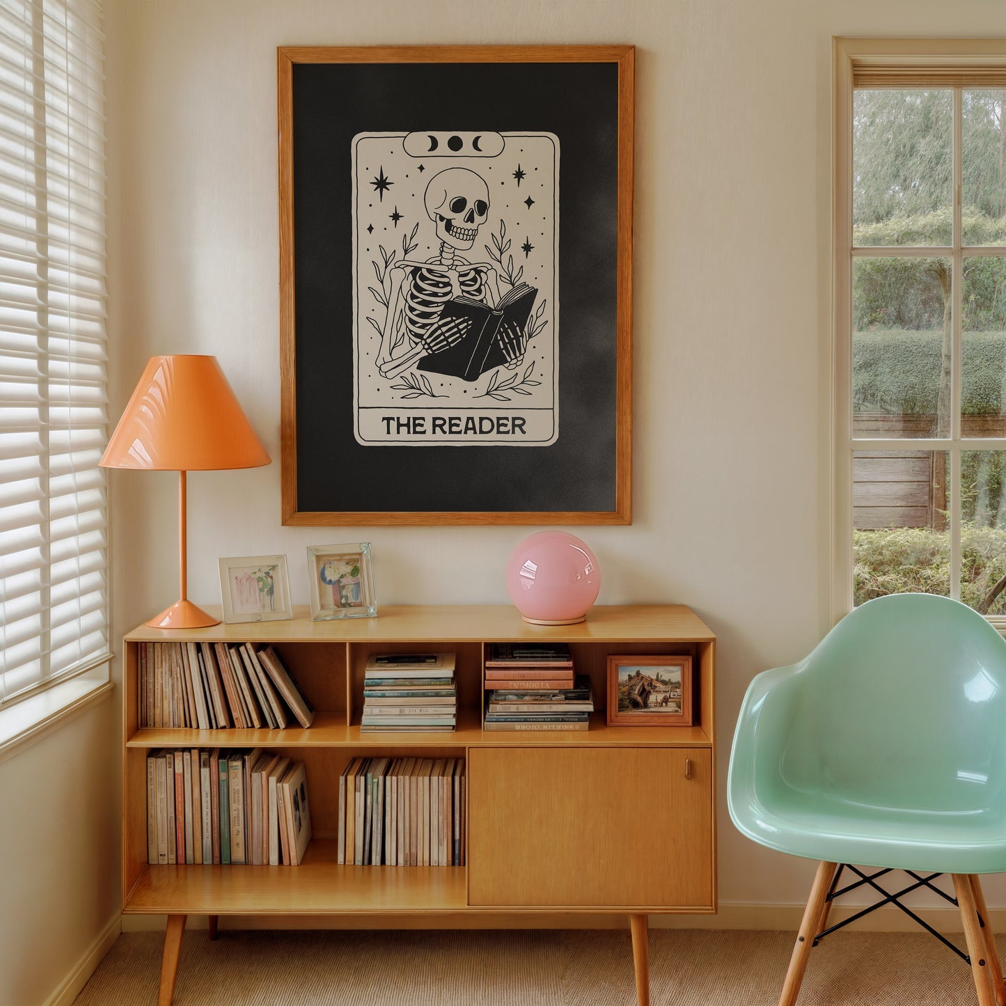 Skeleton Reader Tarot Card