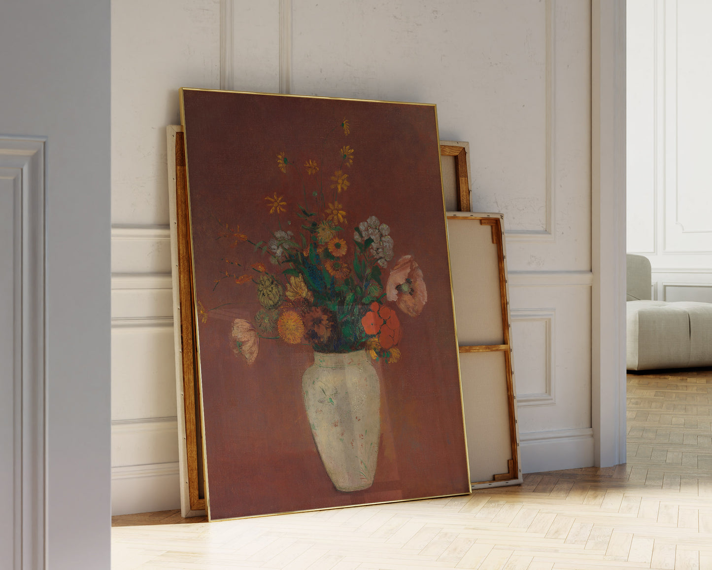 Flowers in White Vase