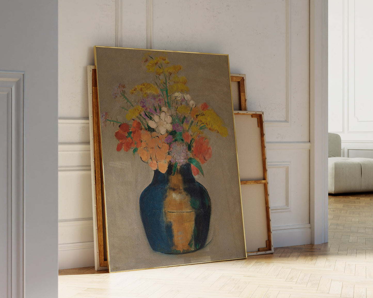 Flowers in Blue Vase