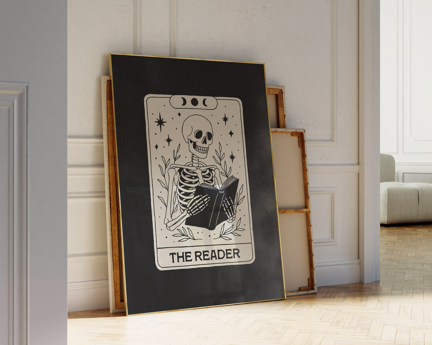 Skeleton Reader Tarot Card