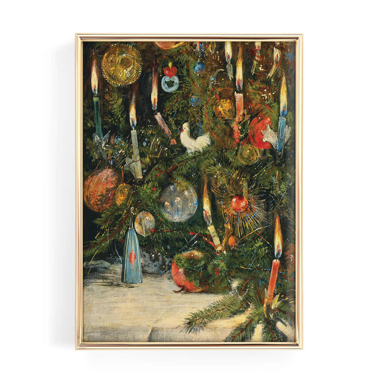 Vintage Christmas Tree Lights Painting