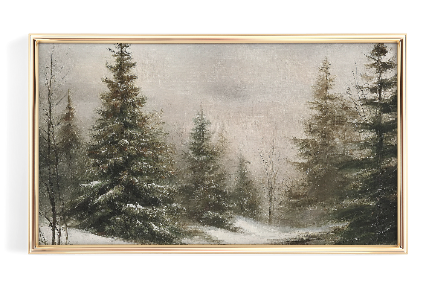 Snowy Forest Trees Landscape