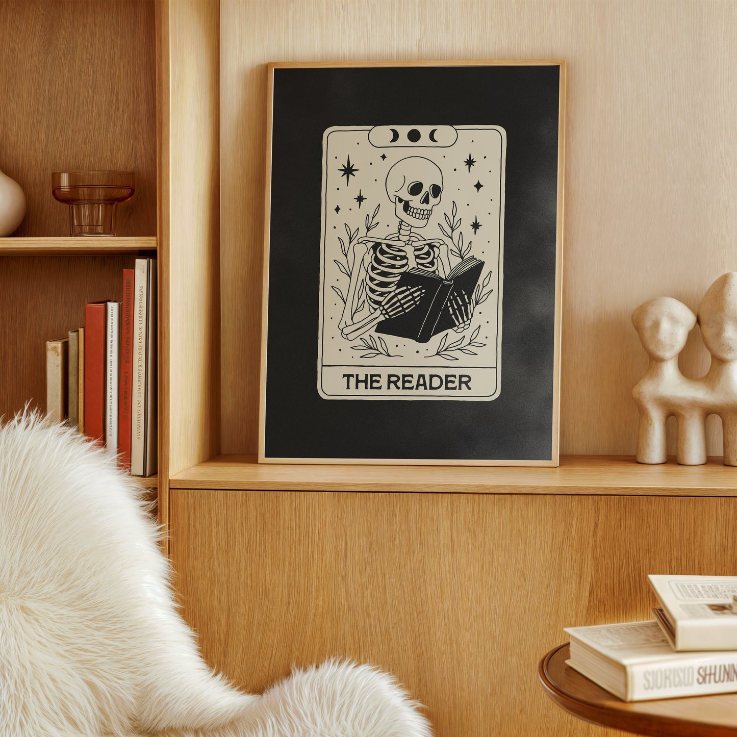 Skeleton Reader Tarot Card