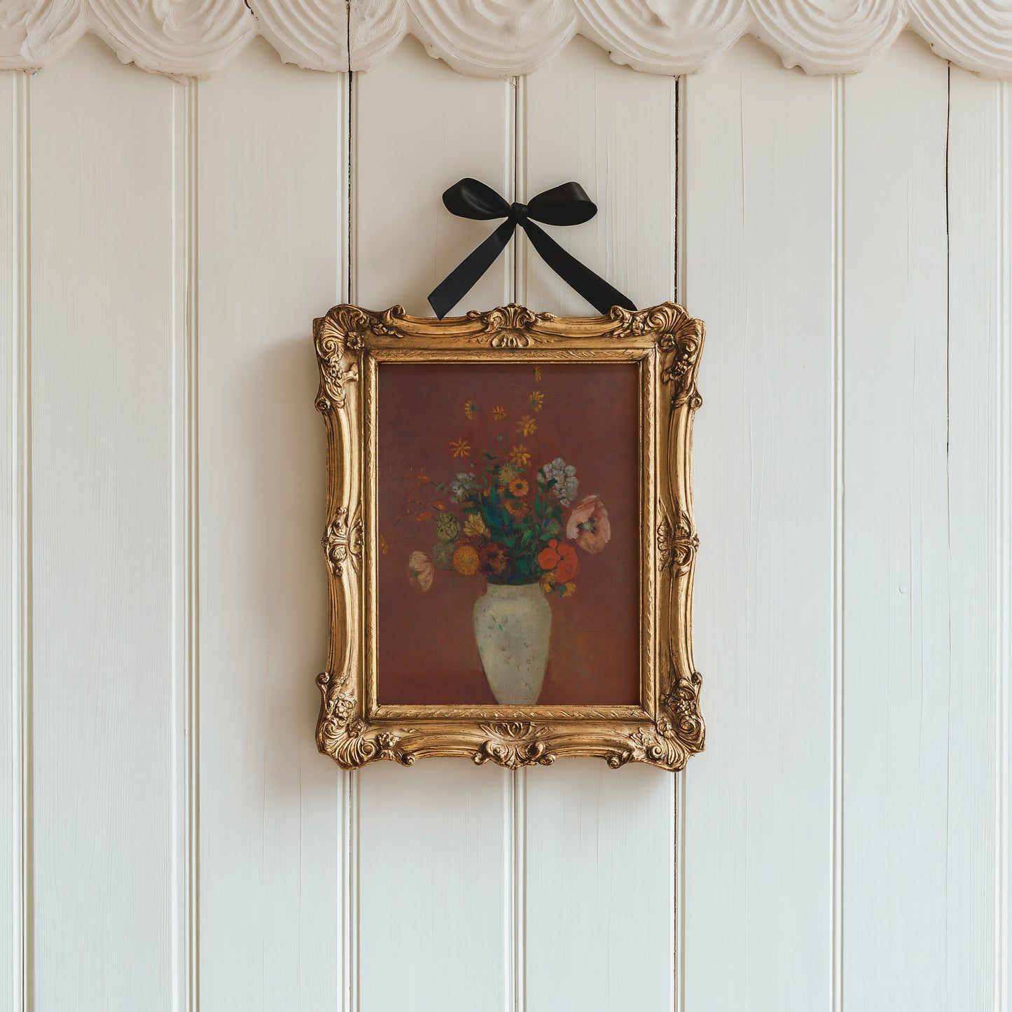 Flowers in White Vase