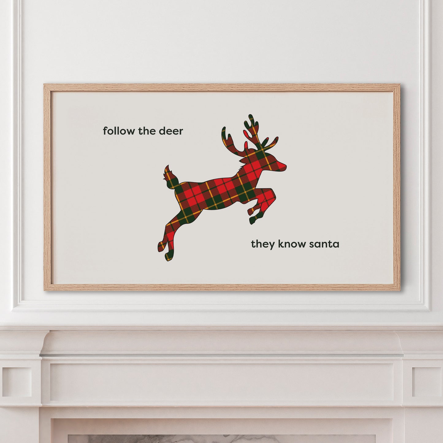 Plaid Reindeer Christmas Quote