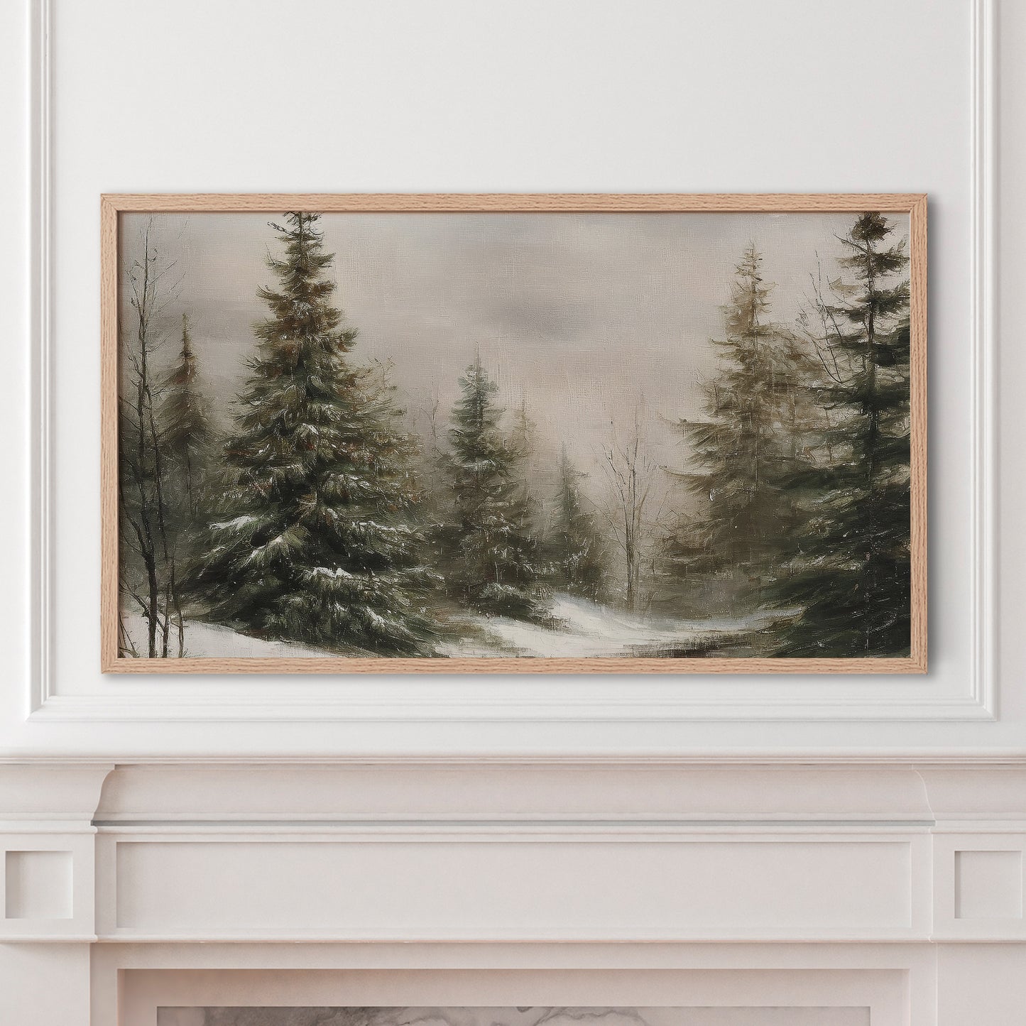 Snowy Forest Trees Landscape