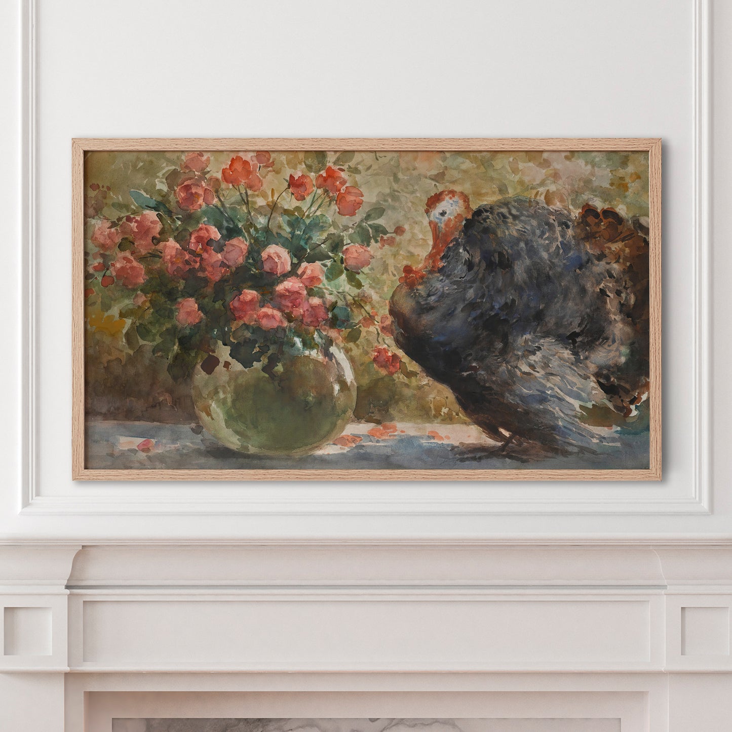 Turkey with Flowers Painting