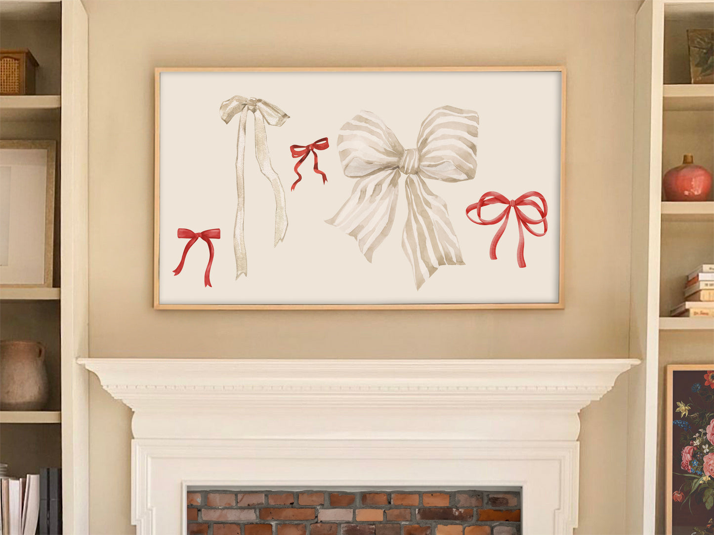 Red and Cream Coquette Bows