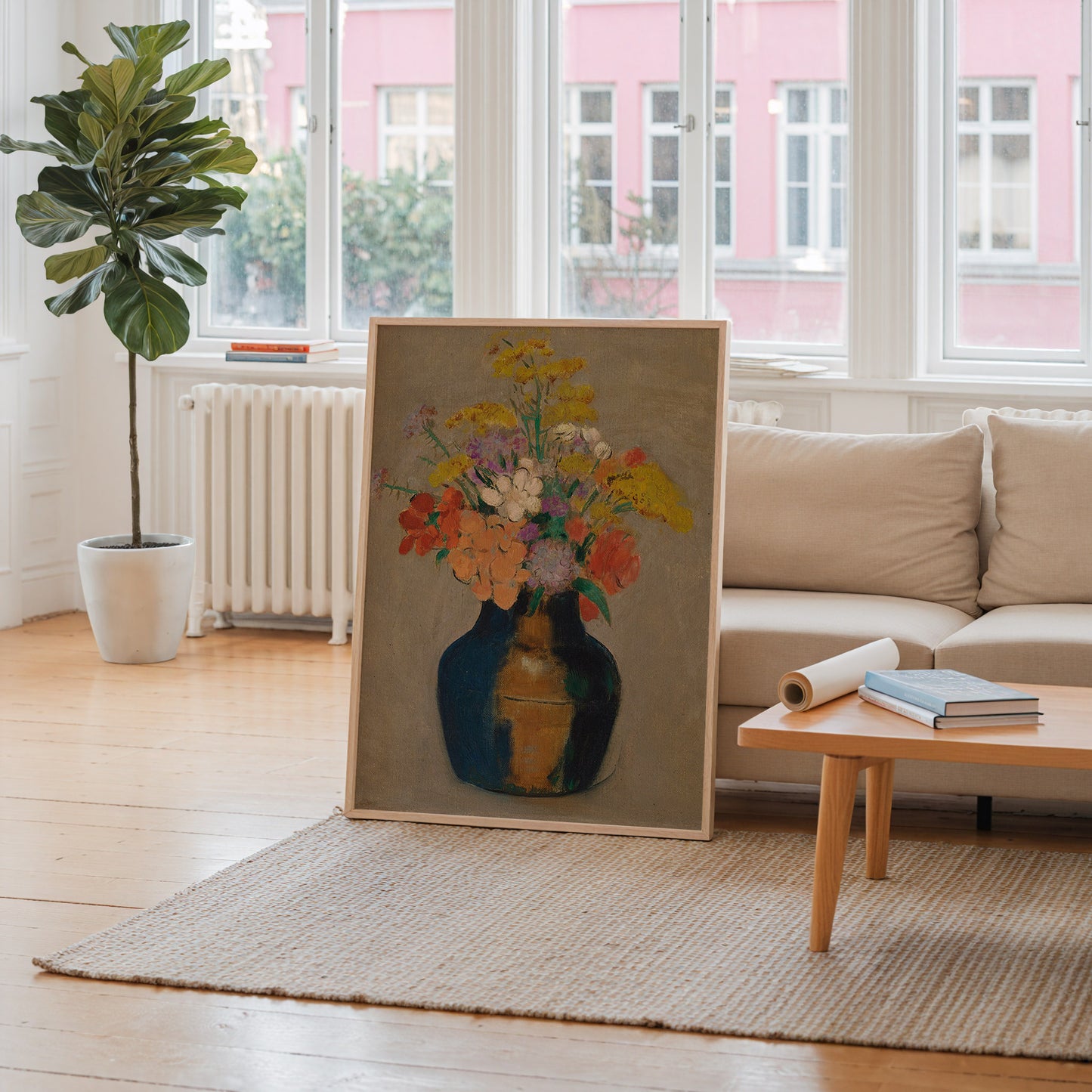 Flowers in Blue Vase