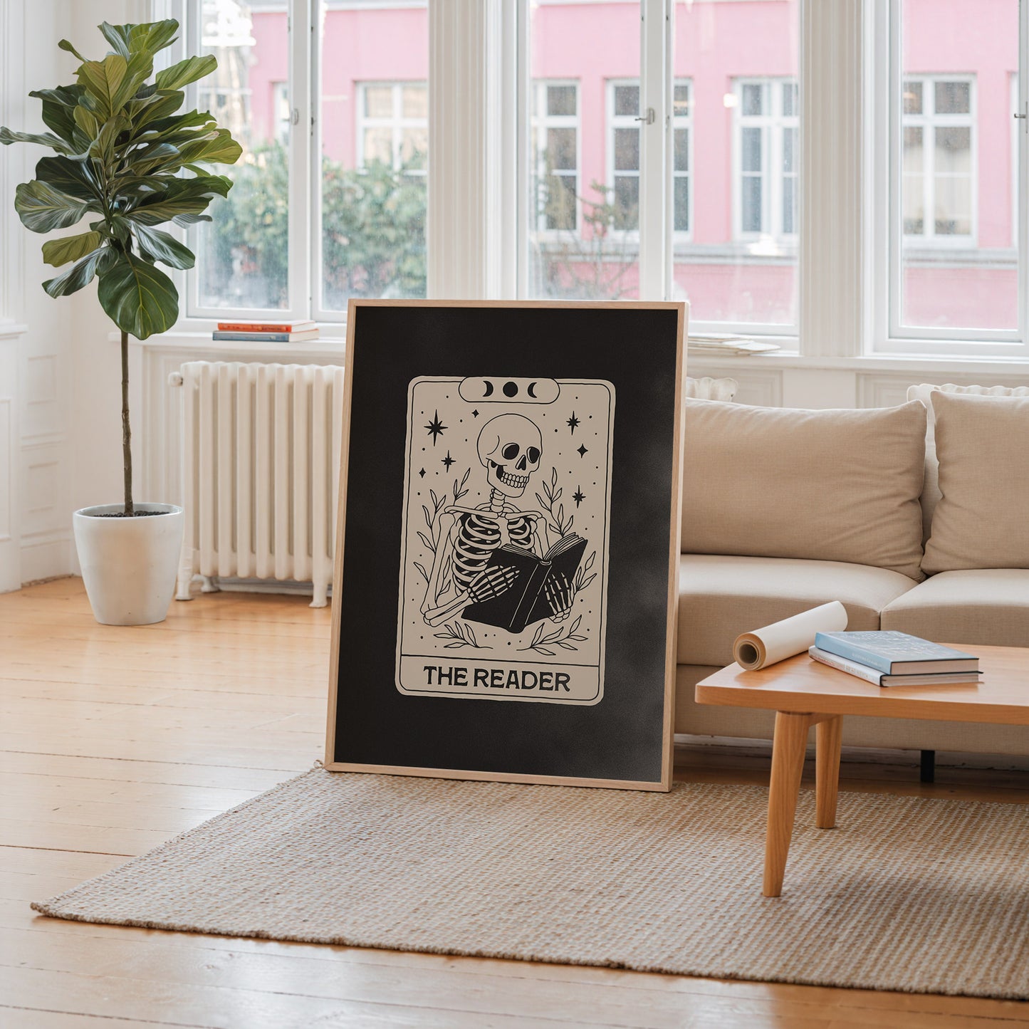 Skeleton Reader Tarot Card