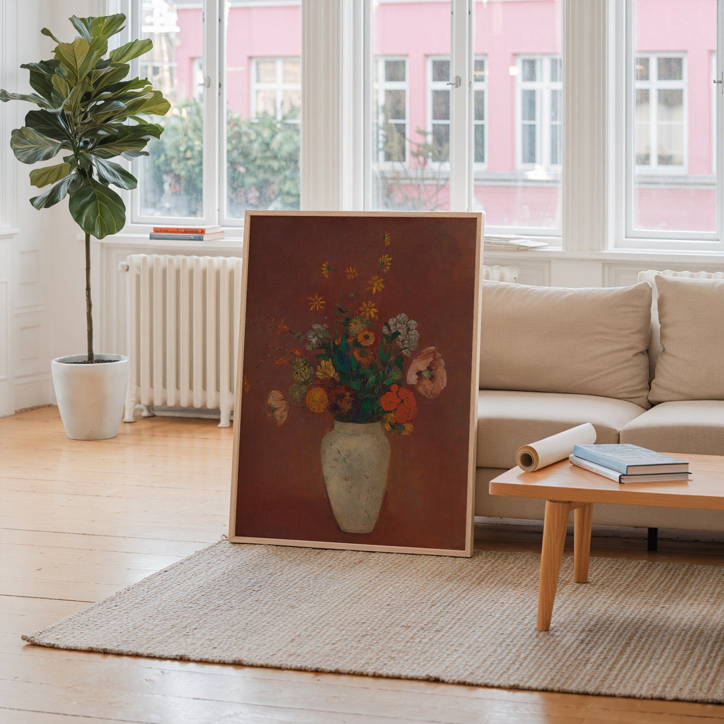 Flowers in White Vase