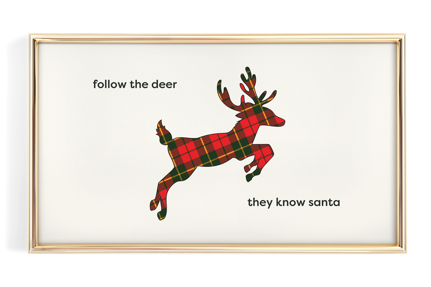 Plaid Reindeer Christmas Quote