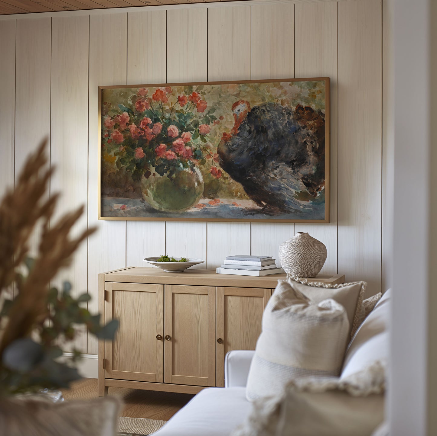 Turkey with Flowers Painting
