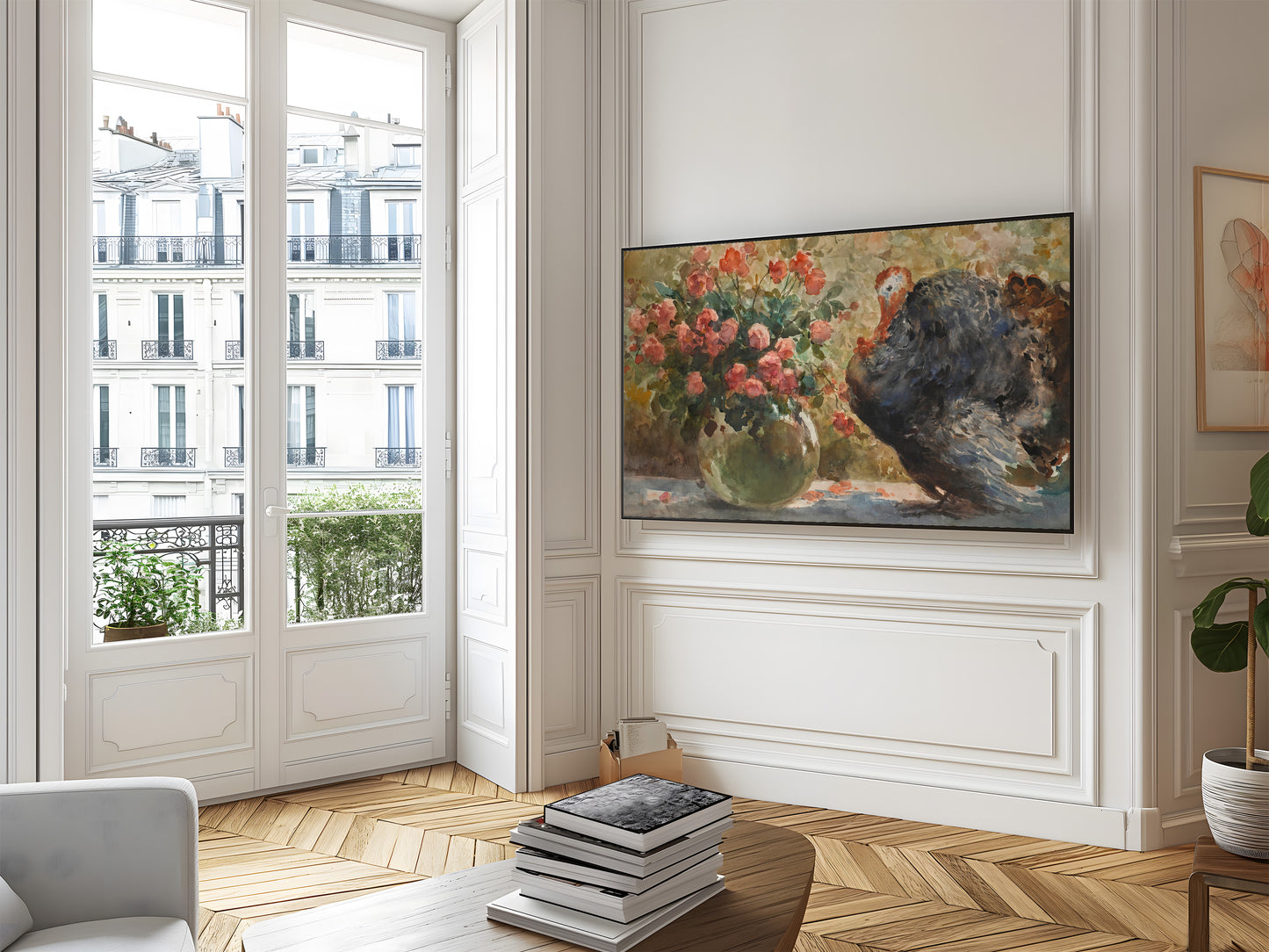 Turkey with Flowers Painting