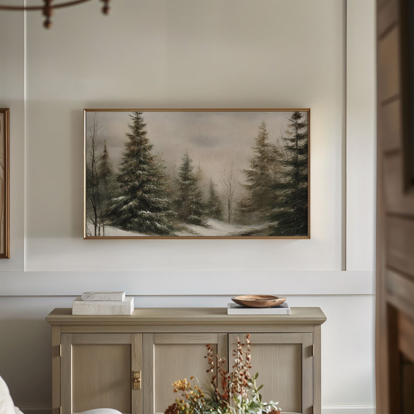 Snowy Forest Trees Landscape