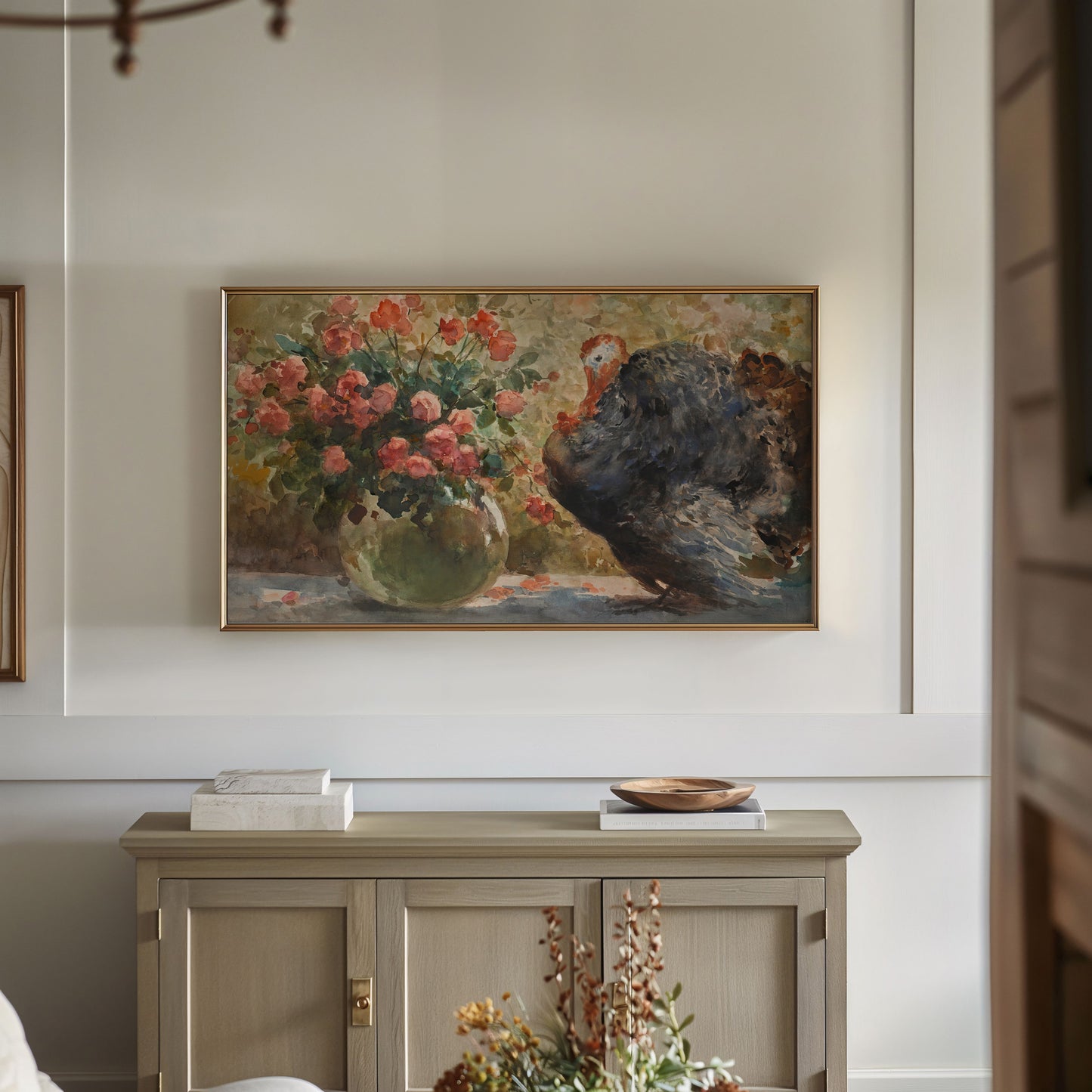Turkey with Flowers Painting