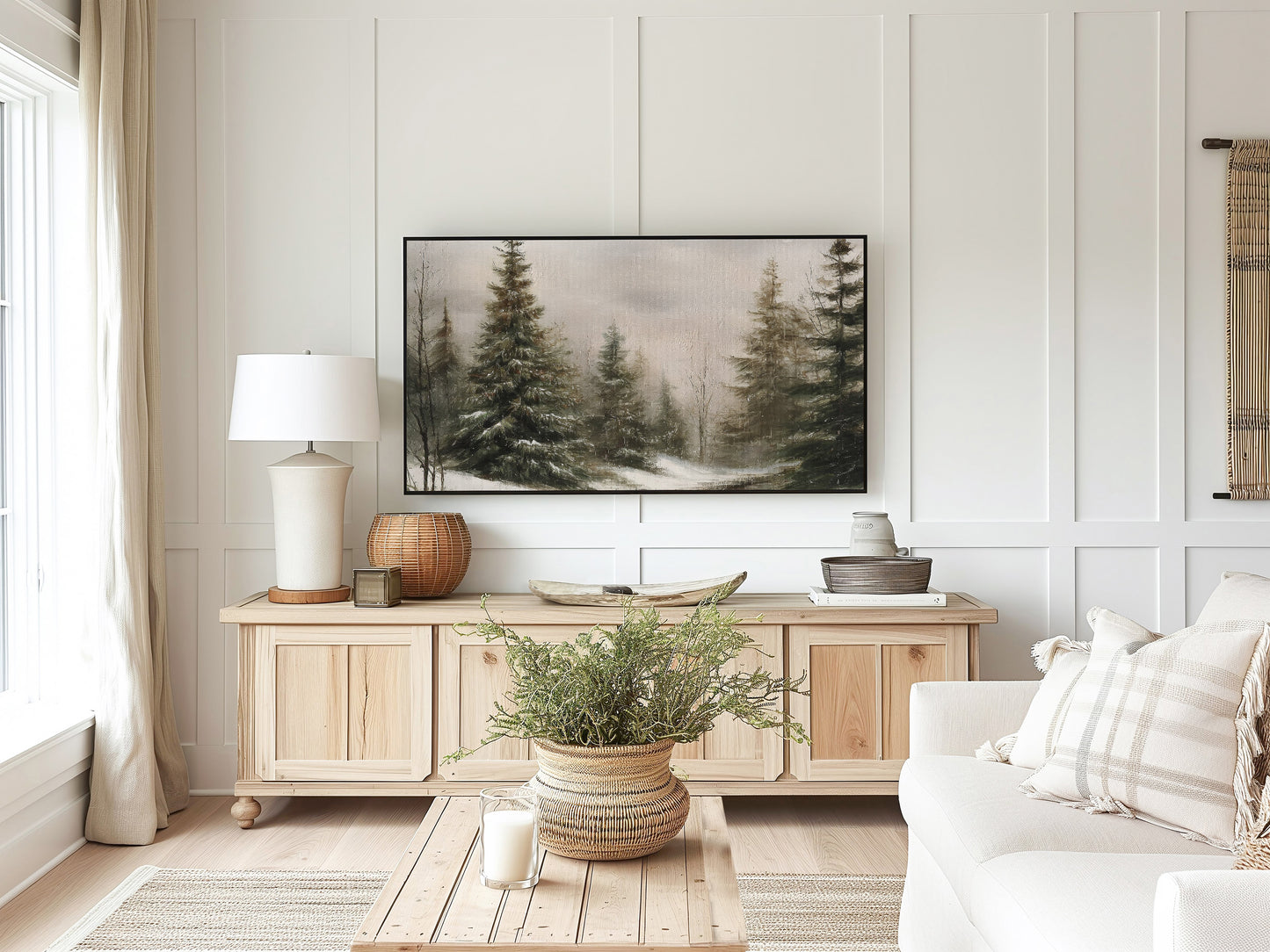 Snowy Forest Trees Landscape