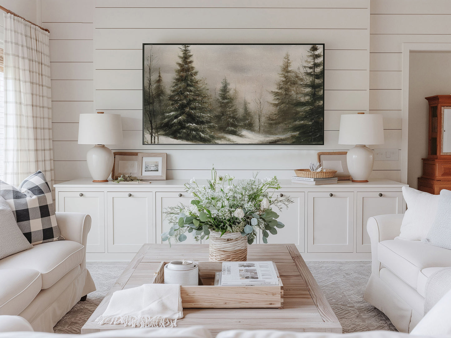Snowy Forest Trees Landscape