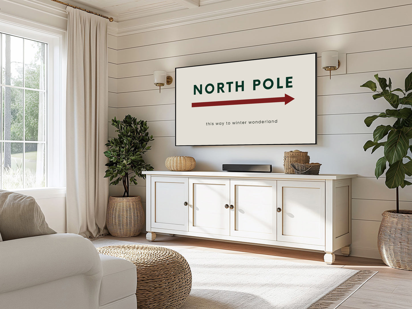 North Pole This Way Sign