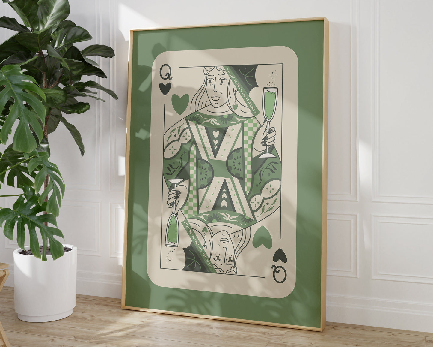 Sage Green Queen of Hearts