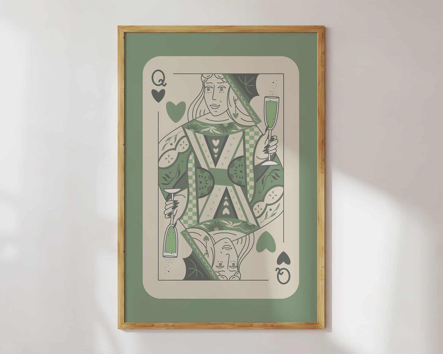Sage Green Queen of Hearts