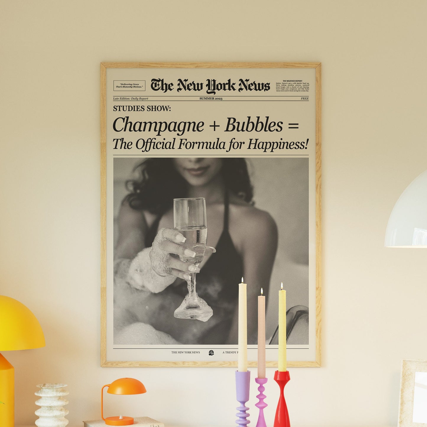Champagne Bubbles Newspaper