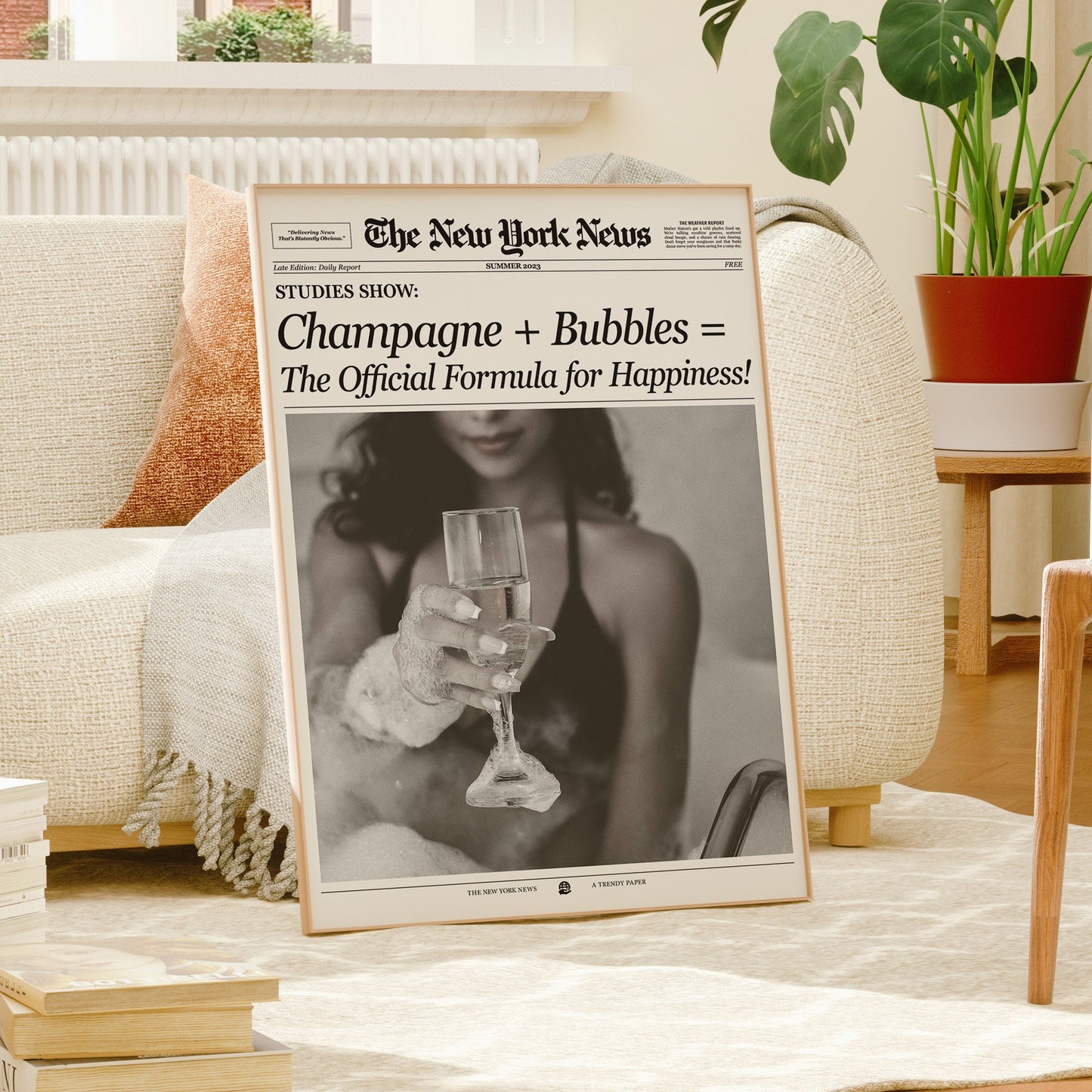 Champagne Bubbles Newspaper