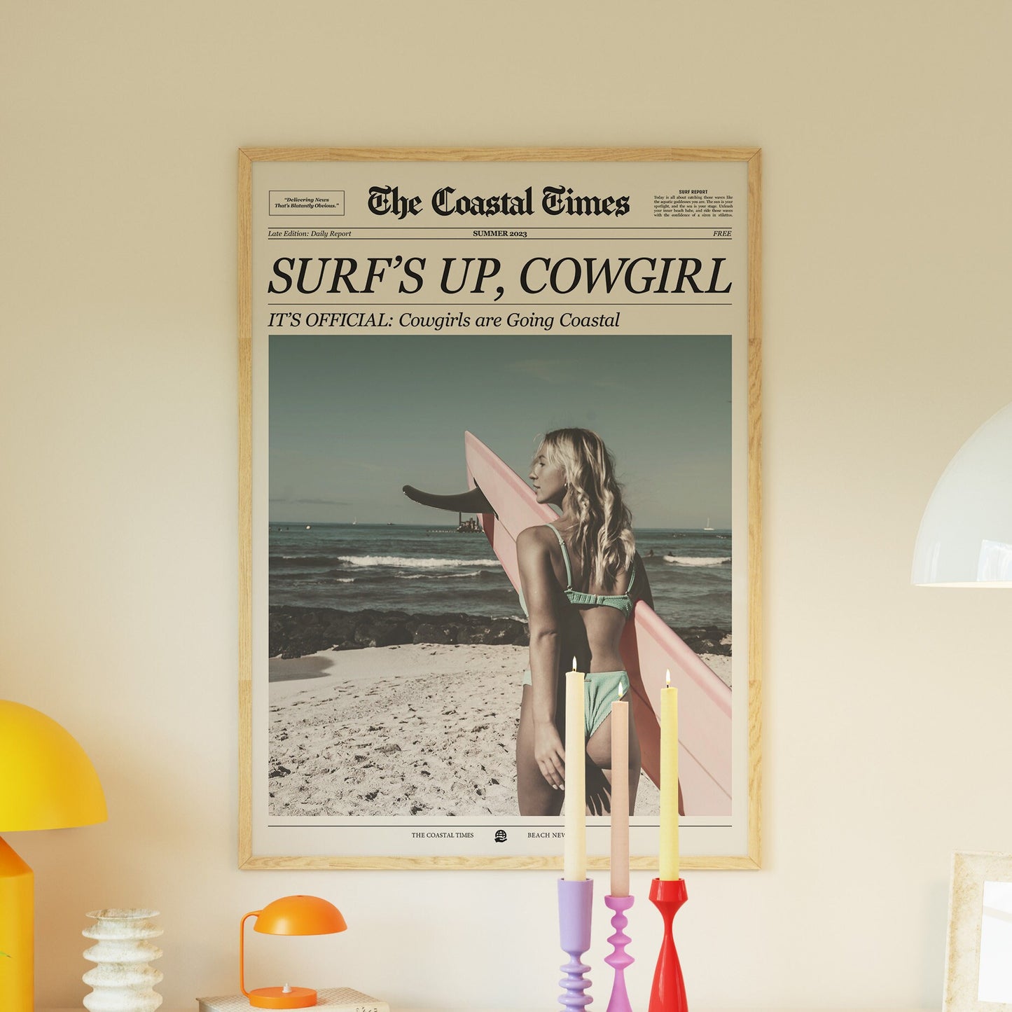Coastal Cowgirl Newspaper Print