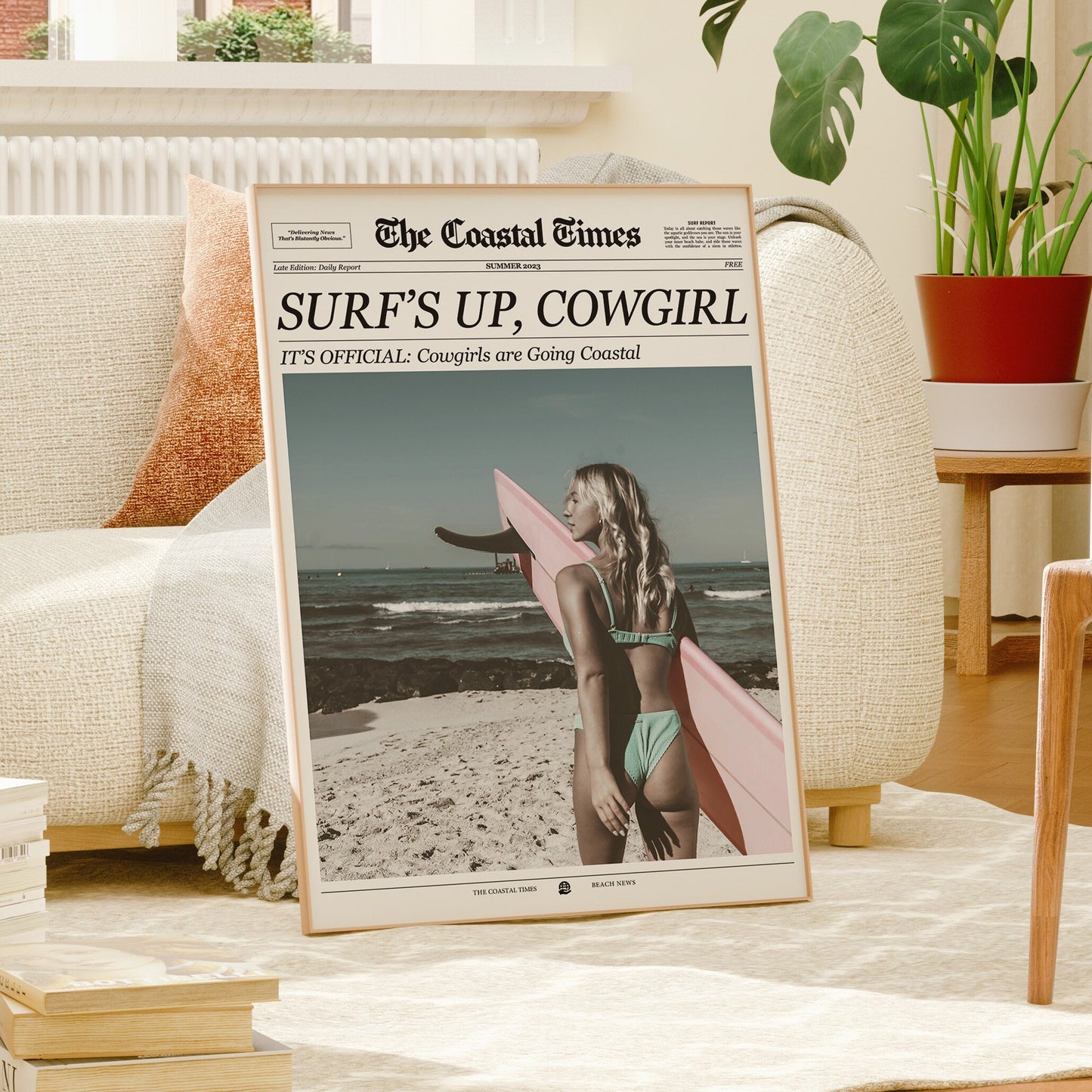 Coastal Cowgirl Newspaper Print
