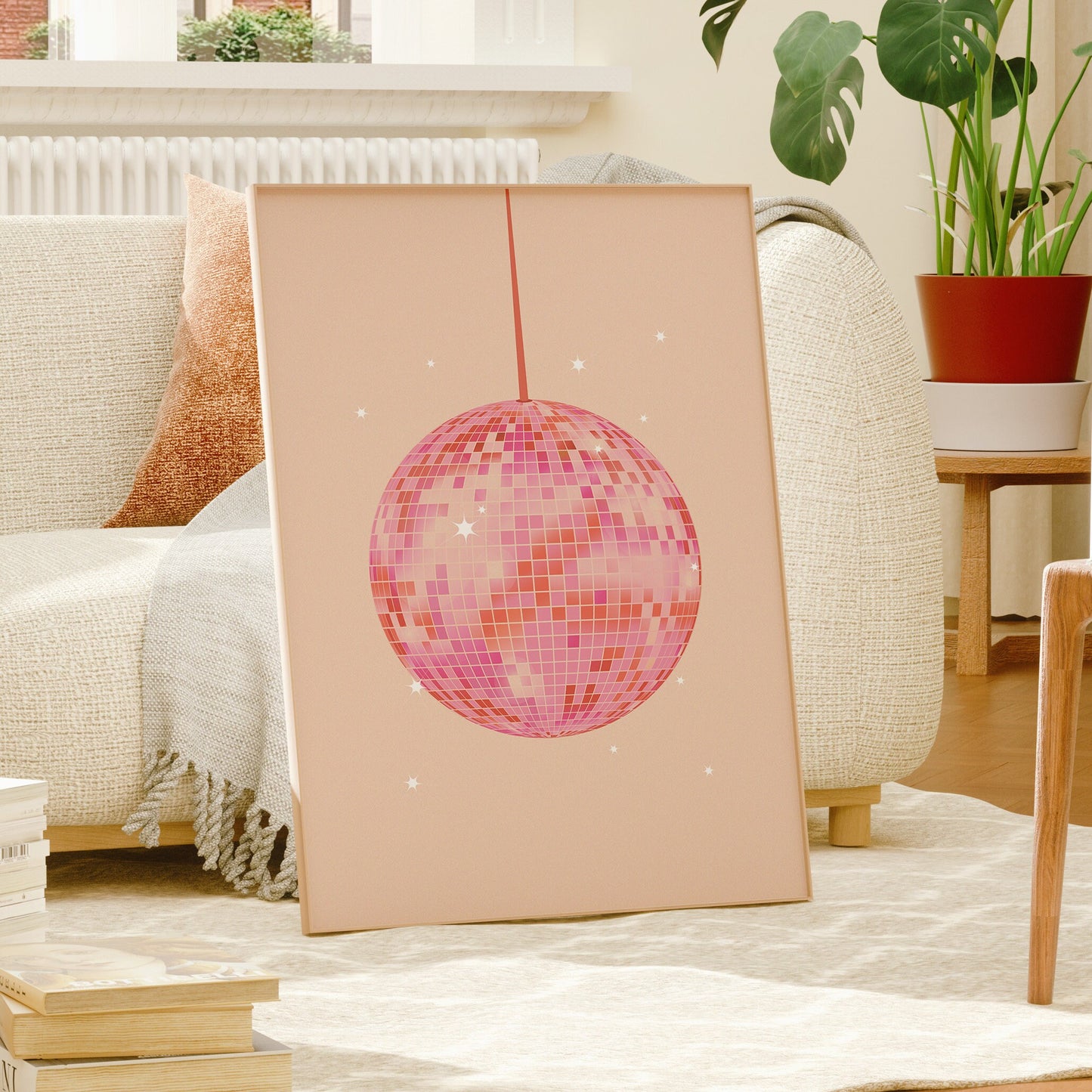 Pink Disco Ball Print