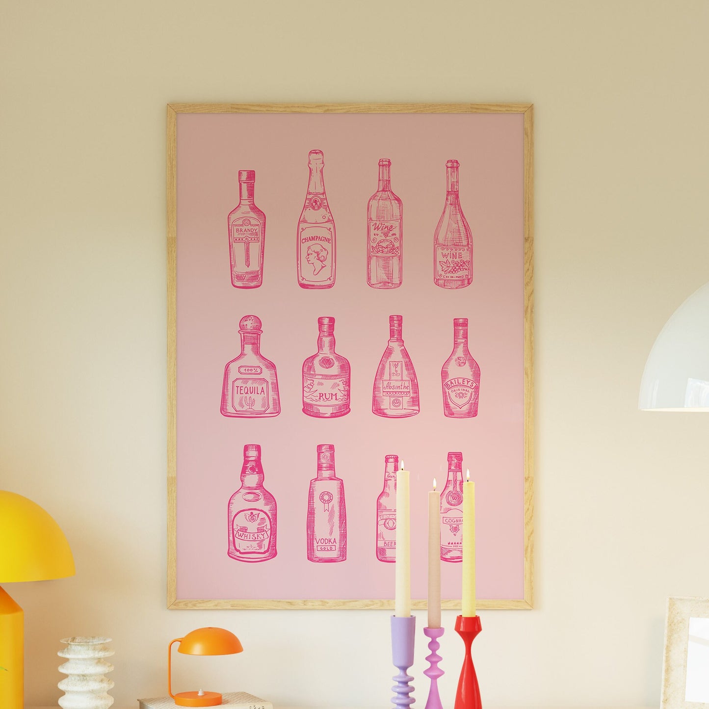 Preppy Pink Alcohol Bottles