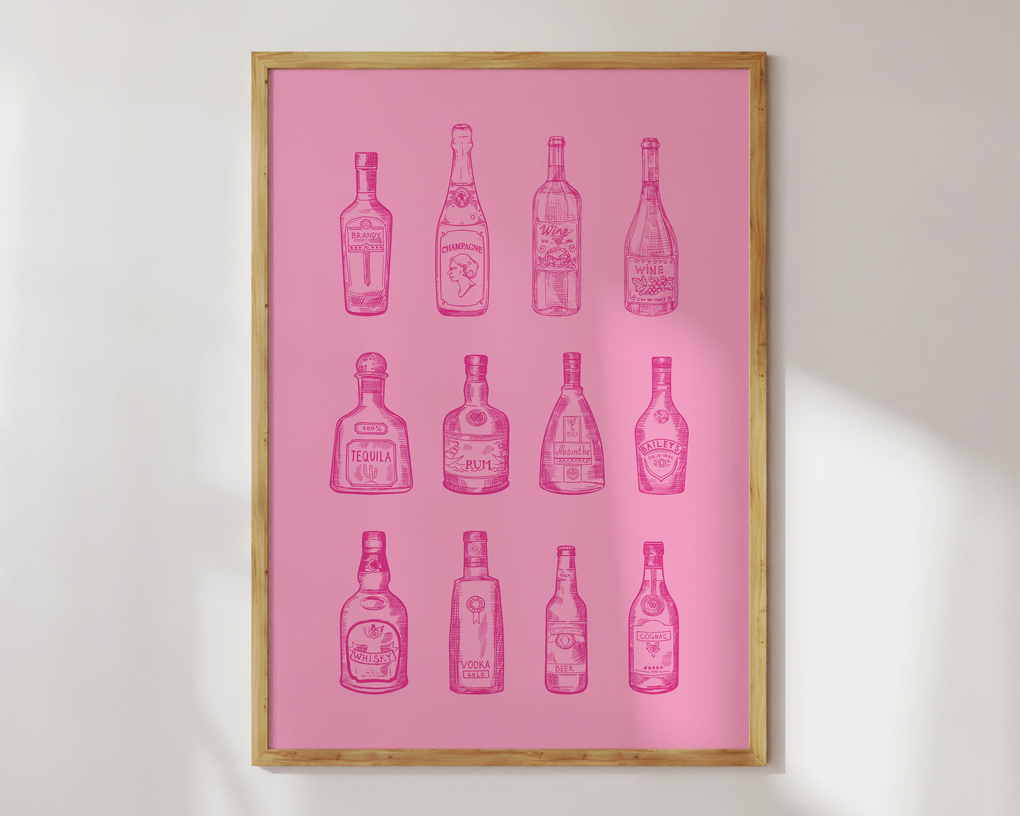 Preppy Pink Alcohol Bottles
