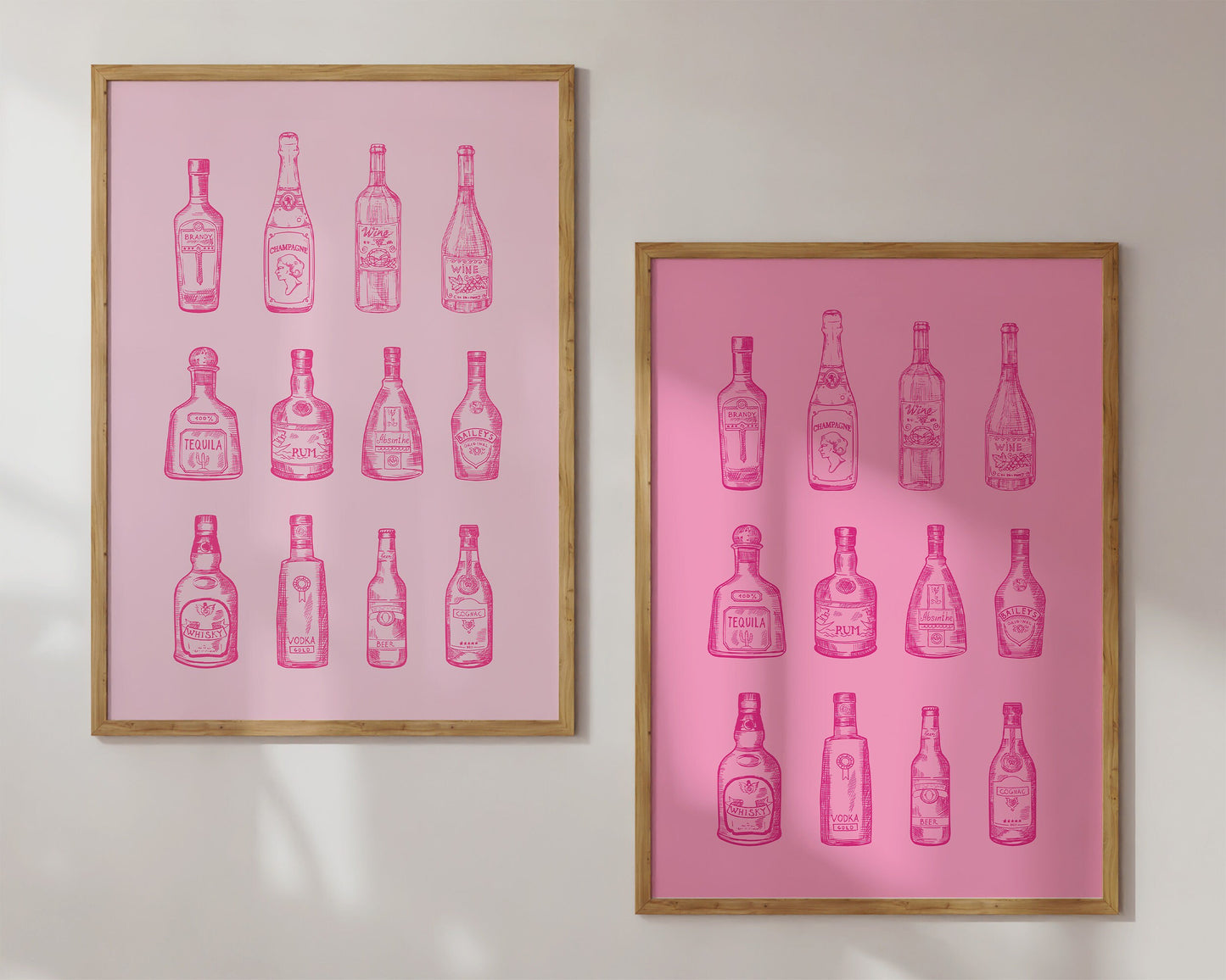 Preppy Pink Alcohol Bottles